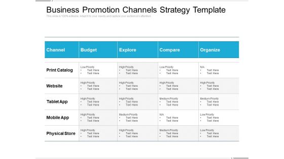 Business Promotion Channels Strategy Template Ppt PowerPoint Presentation Gallery Infographic Template PDF Business Promotion Channels Strategy Template Ppt PowerPoint Presentation Gallery Infographic Template PDF