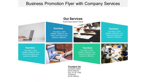 Business Promotion Flyer With Company Services Ppt PowerPoint Presentation Inspiration