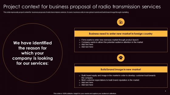 Business Proposal Of Radio Transmission Services Ppt PowerPoint Presentation Complete Deck With Slides