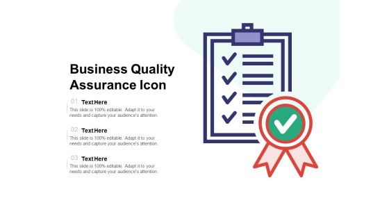 Business Quality Assurance Icon Ppt PowerPoint Presentation Show Influencers PDF