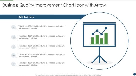 Business Quality Improvement Chart Icon With Arrow Slide Pictures PDF Business Quality Improvement Chart Icon With Arrow Slide Pictures PDF