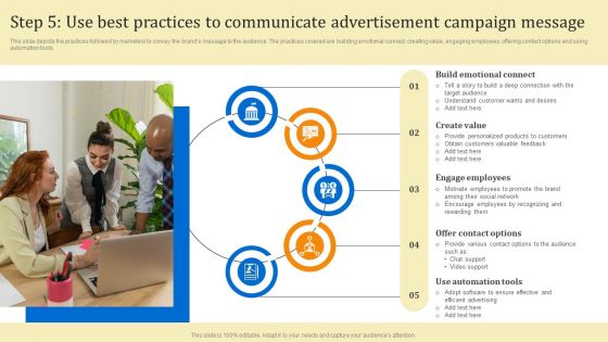 Business Sales Optimization Advertisement Campaign Step 5 Use Best Practices To Communicate Advertisement Download PDF