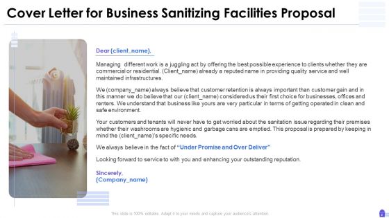 Business Sanitizing Facilities Proposal Ppt PowerPoint Presentation Complete Deck With Slides