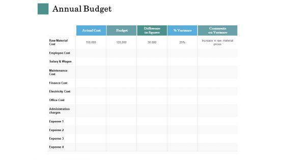 Business Strategies Annual Budget Ppt Outline Clipart PDF