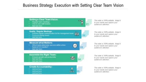 Business Strategy Execution With Setting Clear Team Vision Ppt PowerPoint Presentation Gallery Ideas PDF