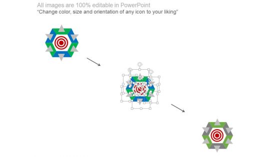 Business Target Achievement Hexagon Chart Powerpoint Slides