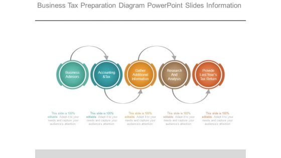 Business Tax Preparation Diagram Powerpoint Slides Information