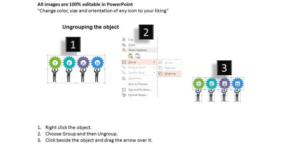 Business Team With Colorful Gears Powerpoint Template
