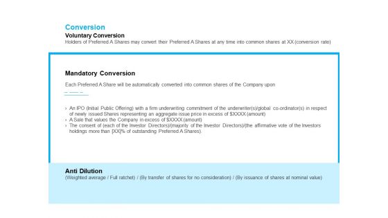 Business Term Sheet Conversion Ppt Slides Sample PDF