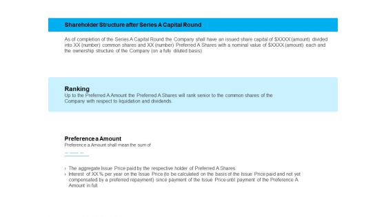 Business Term Sheet Shareholder Structure After Series A Capital Round Ppt Layouts Smartart PDF
