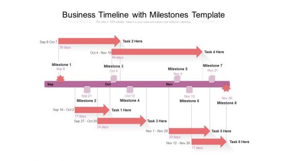 Business Timeline With Milestones Template Ppt PowerPoint Presentation Show Visual Aids PDF