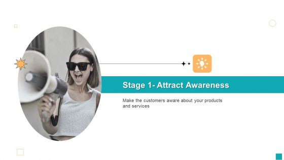 Business To Customer Online And Traditional Stage 1 Attract Awareness Icons PDF