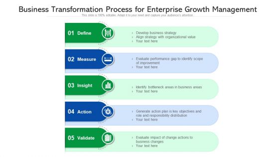 Business Transformation Process For Enterprise Growth Management Ppt Inspiration Portrait PDF