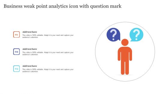 Business Weak Point Analytics Icon With Question Mark Introduction PDF Business Weak Point Analytics Icon With Question Mark Introduction PDF