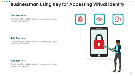 Businessman Using Key For Accessing Virtual Identity Designs PDF