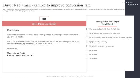 Buyer Lead Email Example To Improve Conversion Rate Inspiration PDF
