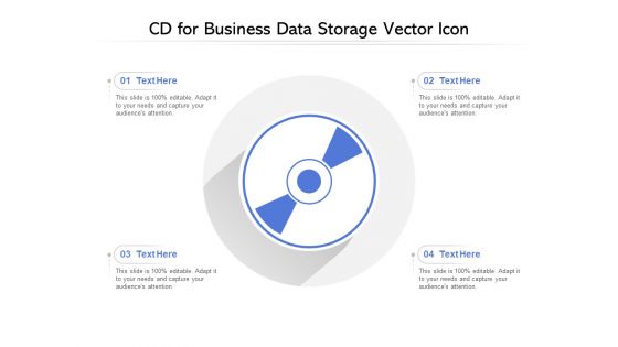 CD For Business Data Storage Vector Icon Ppt PowerPoint Presentation Infographics Ideas PDF