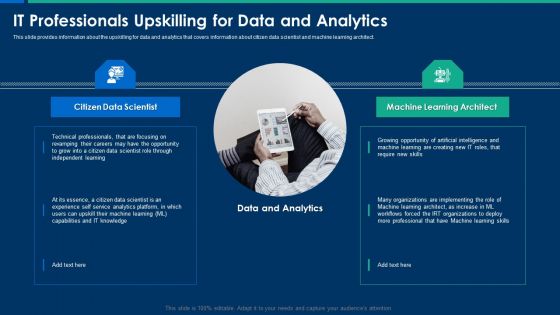 CIO Role In Digital Evolution IT Professionals Upskilling For Data And Analytics Clipart PDF