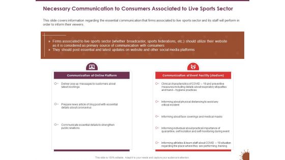 COVID 19 Effect Risk Management Strategies Necessary Communication Consumers Associated Live Sports Sector Designs PDF
