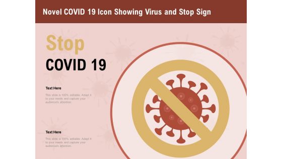 COVID 19 Pandemic Disease Novel Covid 19 Icon Showing Virus And Stop Sign Background PDF