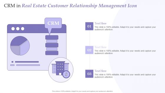 CRM In Real Estate Customer Relationship Management Icon Structure PDF