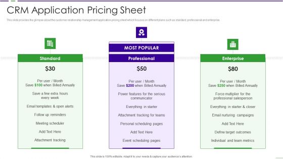 CRM Investor Fundraising Pitch Deck CRM Application Pricing Sheet Ppt PowerPoint Presentation Gallery Slide Portrait PDF CRM Investor Fundraising Pitch Deck CRM Application Pricing Sheet Ppt PowerPoint Presentation Gallery Slide Portrait PDF