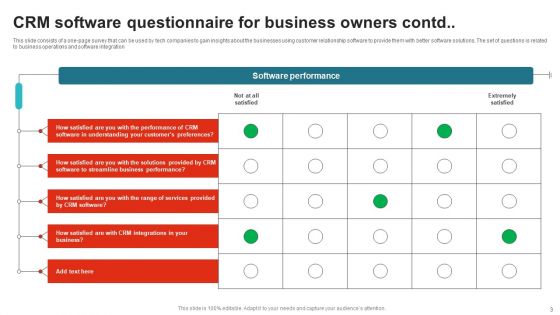 CRM Software Questionnaire Ppt PowerPoint Presentation Complete Deck With Slides Survey