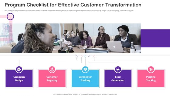 CRM Transformation Toolkit Program Checklist For Effective Customer Transformation Summary PDF CRM Transformation Toolkit Program Checklist For Effective Customer Transformation Summary PDF