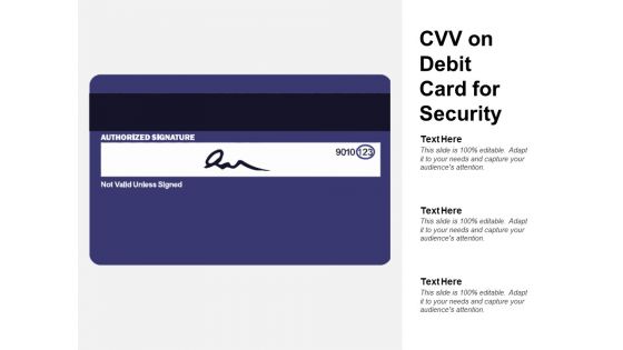 CVV On Debit Card For Security Ppt PowerPoint Presentation Pictures Background Images