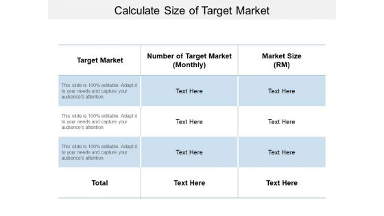 Calculate Size Of Target Market Ppt PowerPoint Presentation Portfolio Master Slide