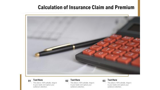 Calculation Of Insurance Claim And Premium Ppt PowerPoint Presentation File Show PDF
