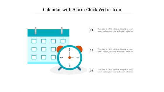 Calendar With Alarm Clock Vector Icon Ppt PowerPoint Presentation Gallery Skills PDF