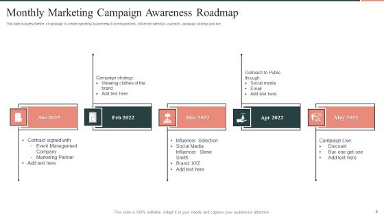Campaign Awareness Roadmap Ppt PowerPoint Presentation Complete With Slides