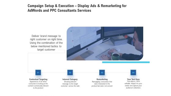Campaign Setup And Execution Display Ads And Remarketing For Adwords And PPC Consultants Services Introduction PDF