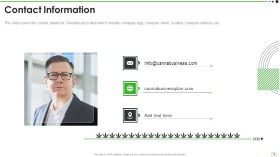 Cannabis Venture Capital Funding Pitch Deck Ppt PowerPoint Presentation Complete With Slides