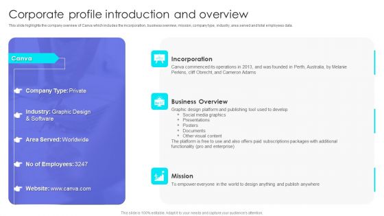 Canva Pro Business Profile Corporate Profile Introduction And Overview Microsoft PDF