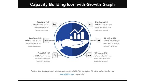 Capacity Building Icon With Growth Graph Ppt PowerPoint Presentation Gallery Shapes PDF