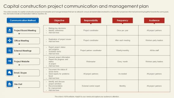 Capital Construction Project Communication And Management Plan Clipart PDF Capital Construction Project Communication And Management Plan Clipart PDF