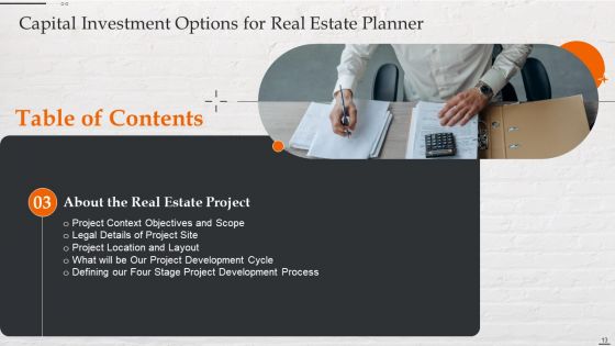 Capital Investment Options For Real Estate Planner Ppt PowerPoint Presentation Complete Deck With Slides