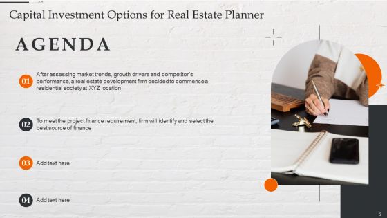 Capital Investment Options For Real Estate Planner Ppt PowerPoint Presentation Complete Deck With Slides