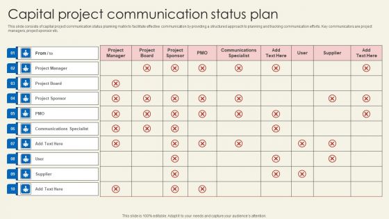 Capital Project Communication Status Plan Icons PDF