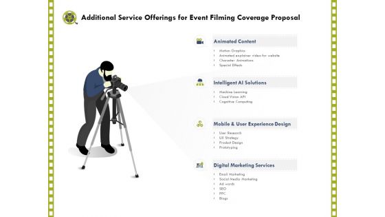 Capture Business Events Additional Service Offerings For Event Filming Coverage Proposal Ppt Gallery Designs PDF