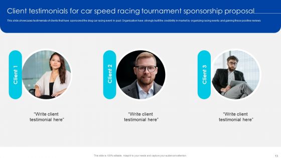 Car Speed Racing Tournament Sponsorship Proposal Ppt PowerPoint Presentation Complete Deck With Slides