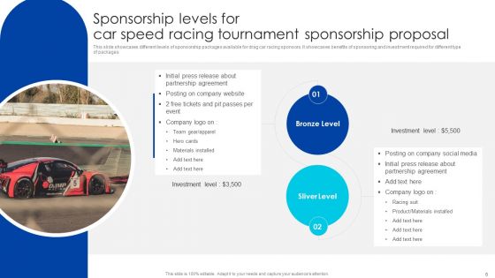 Car Speed Racing Tournament Sponsorship Proposal Ppt PowerPoint Presentation Complete Deck With Slides