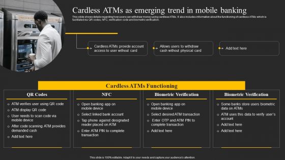 Cardless Atms As Emerging Trend In Mobile Banking Ppt Portfolio