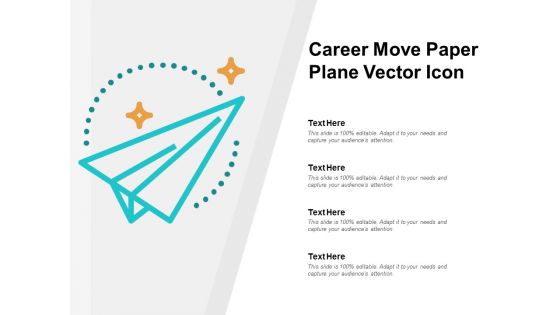 Career Move Paper Plane Vector Icon Ppt PowerPoint Presentation File Slide Download