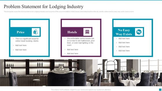 Cargo Industry Investor Financing Pitch Deck Problem Statement For Lodging Industry Ideas PDF