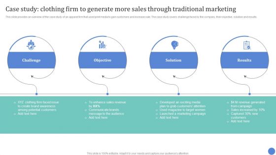Case Study Clothing Firm To Generate More Sales Through Traditional Marketing Rules PDF