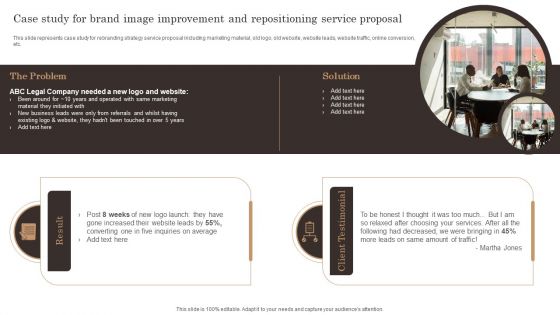 Case Study For Brand Image Improvement And Repositioning Service Proposal Infographics PDF Case Study For Brand Image Improvement And Repositioning Service Proposal Infographics PDF