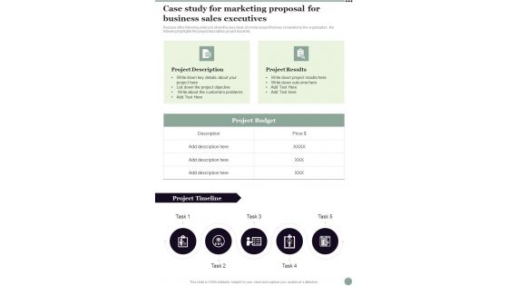Case Study For Marketing Proposal For Business Sales Executives One Pager Sample Example Document Case Study For Marketing Proposal For Business Sales Executives One Pager Sample Example Document